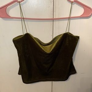 Green velvet top